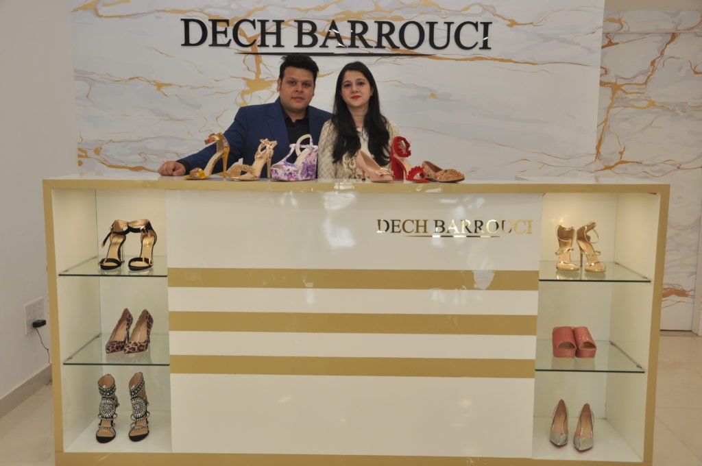 Sudeep Bamra & Heena Singh pose at the unveiling of their outlet 'Dech Barrouci' - a luxury women footwear label positioned in the affordable